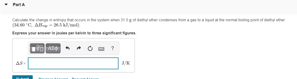 Solved Part A Calculate the change in entropy that occurs in | Chegg.com