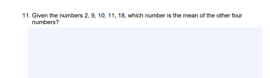Solved 1. Given the numbers 2,9,10,11,18, which number is | Chegg.com
