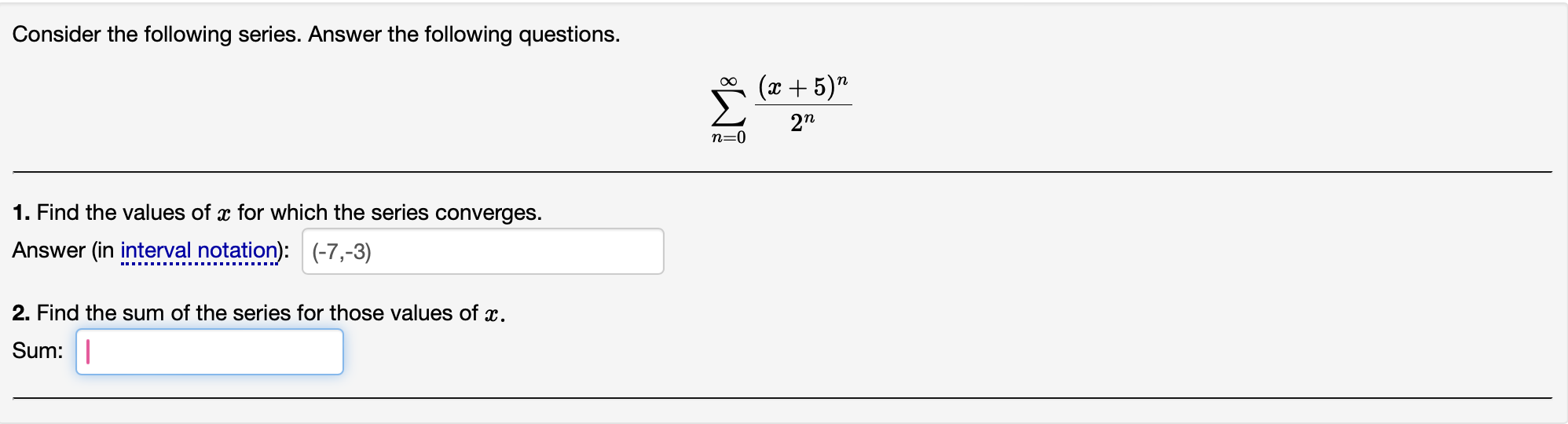 Solved Consider The Following Series. Answer The Following | Chegg.com