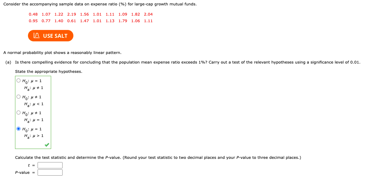 Solved A Normal Probability Plot Shows A Reasonably Linear Chegg Com