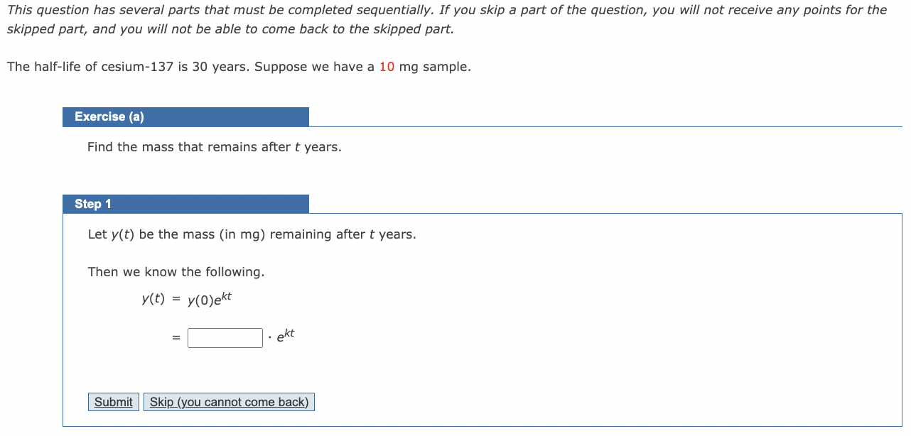 Solved his question has several parts that must be completed | Chegg.com