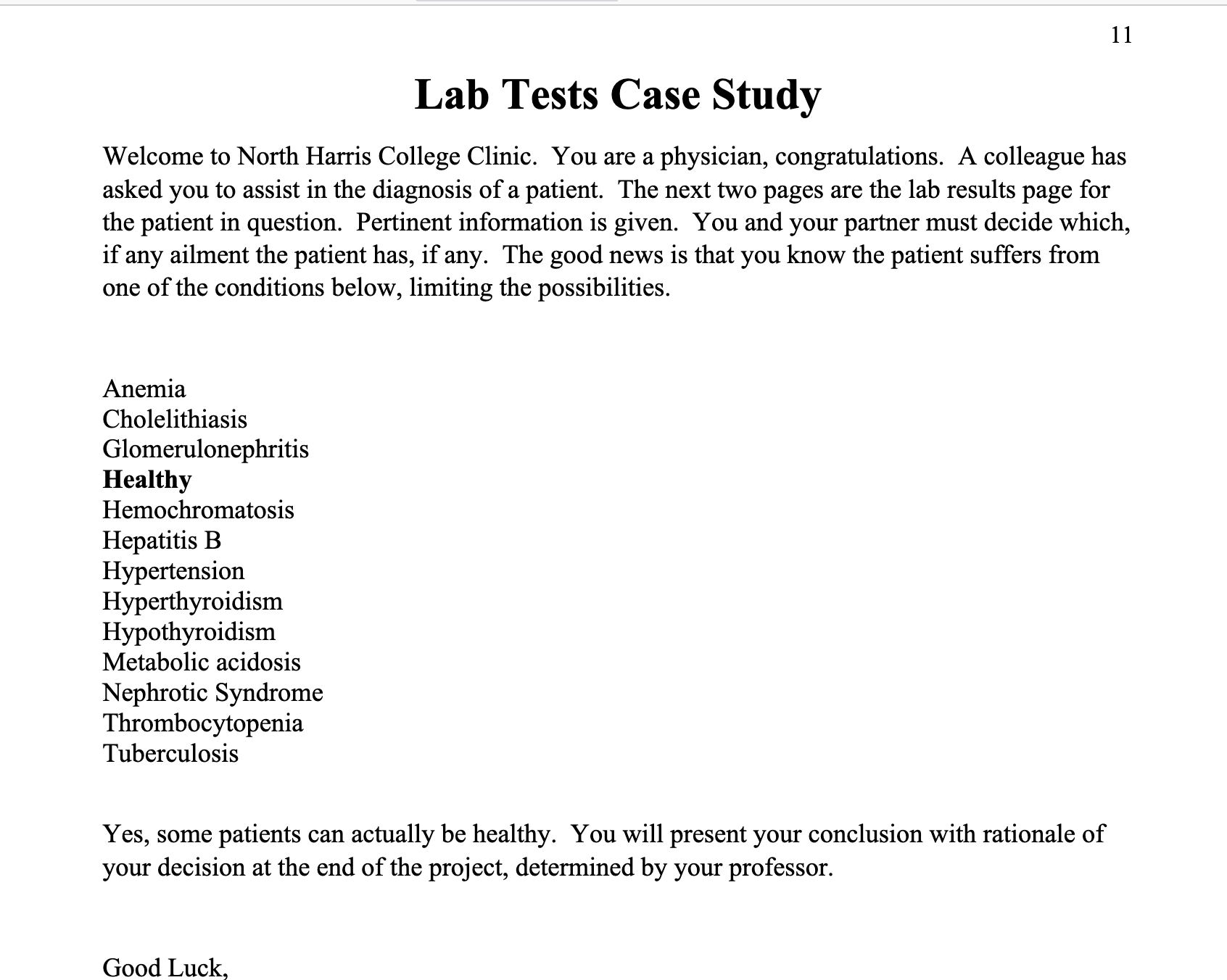 how to write prognosis in case study