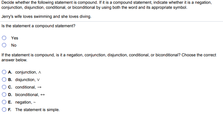 Solved Decide whether the following statement is compound. | Chegg.com