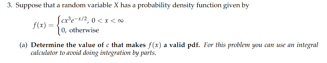 Solved 3. Suppose that a random variable X has a probability | Chegg.com
