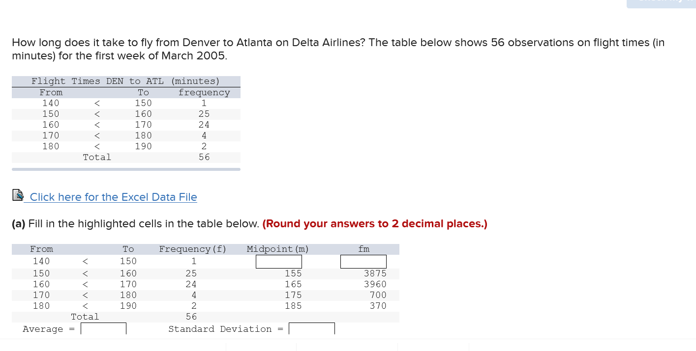 Solved 4. The table below gives the total number of Atlanta