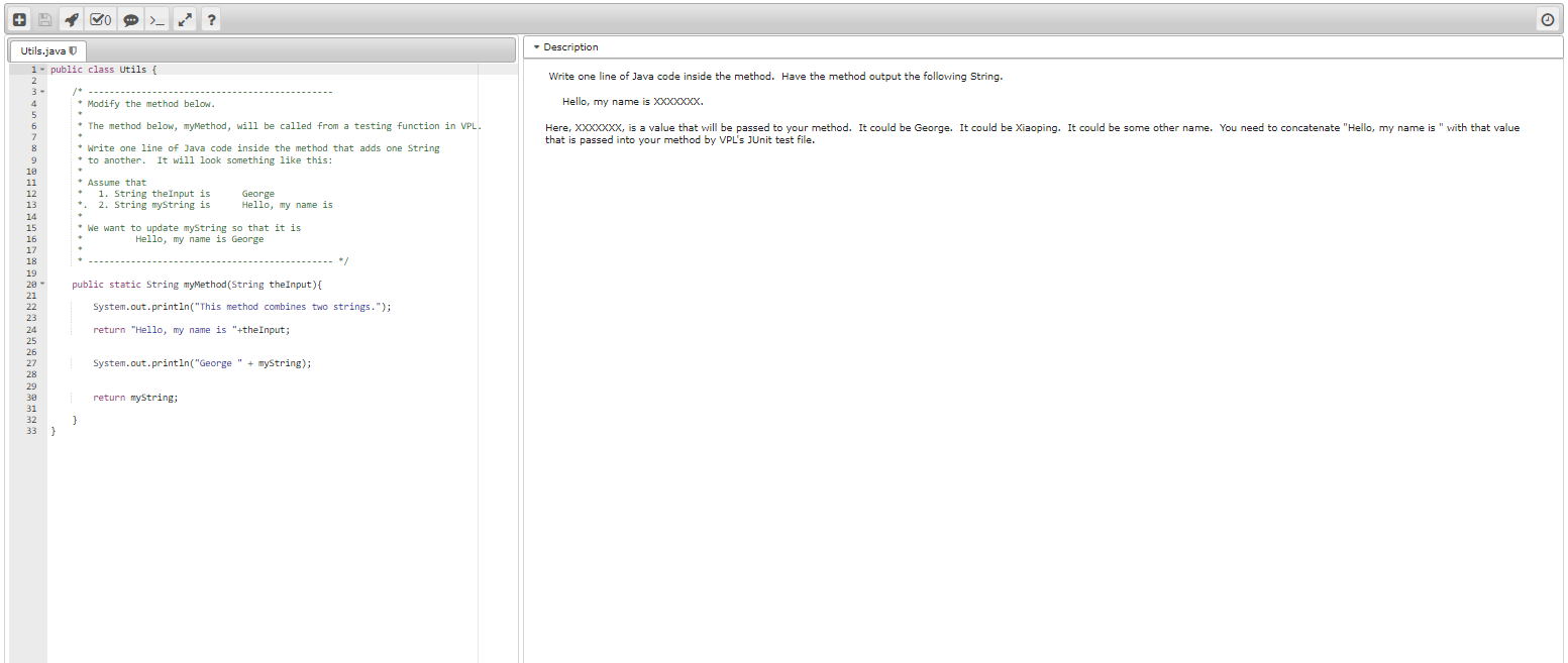 Solved + go ? Description Write one line of Java code inside | Chegg.com