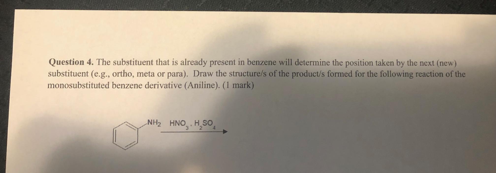 Question 4 The Substituent That Is Already Present Chegg Com   PhpubLUnK