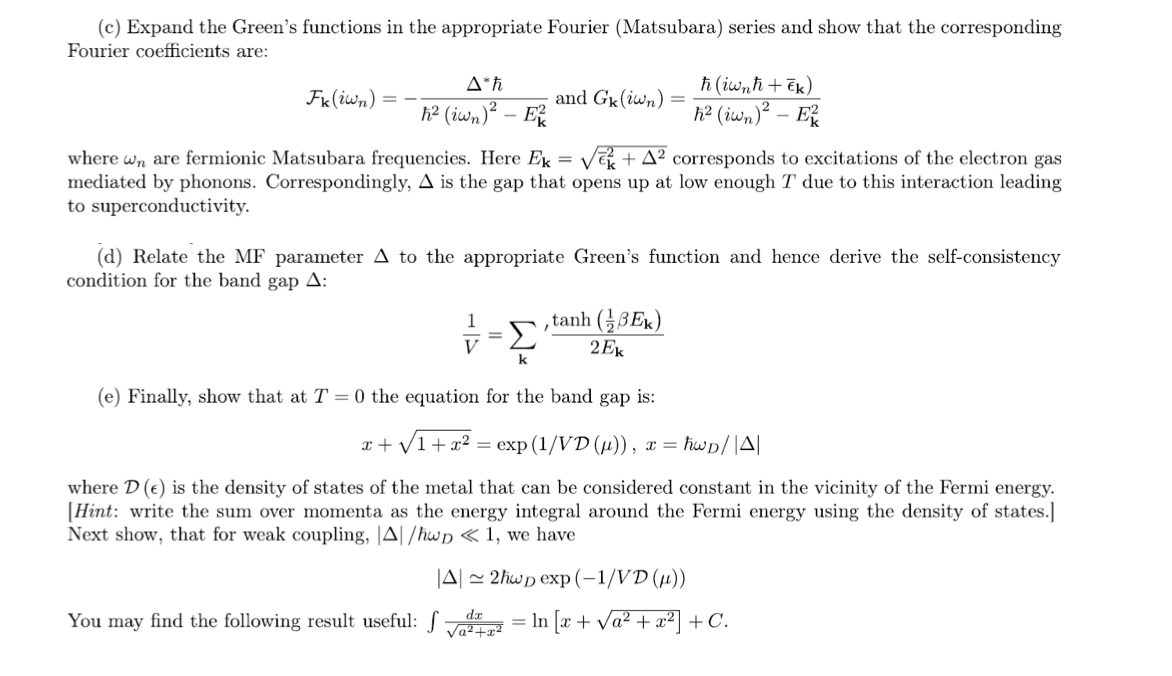 Q1. According to the Bardeen-Cooper-Schrieffer (BCS) | Chegg.com