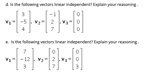 Solved QUESTION 5 a. Are the following vectors linear | Chegg.com