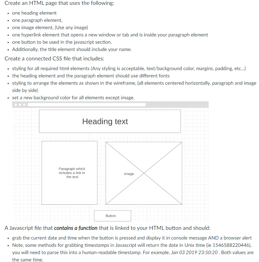Solved Create an HTML page that uses the following: • one | Chegg.com