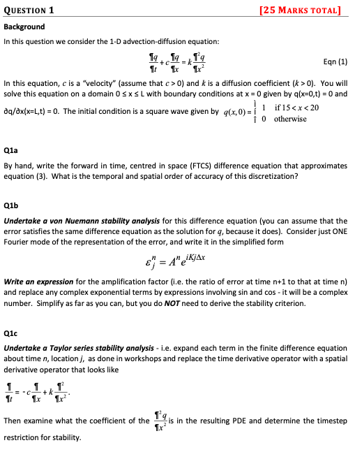 Question 1 25 Marks Total Background In This Chegg Com