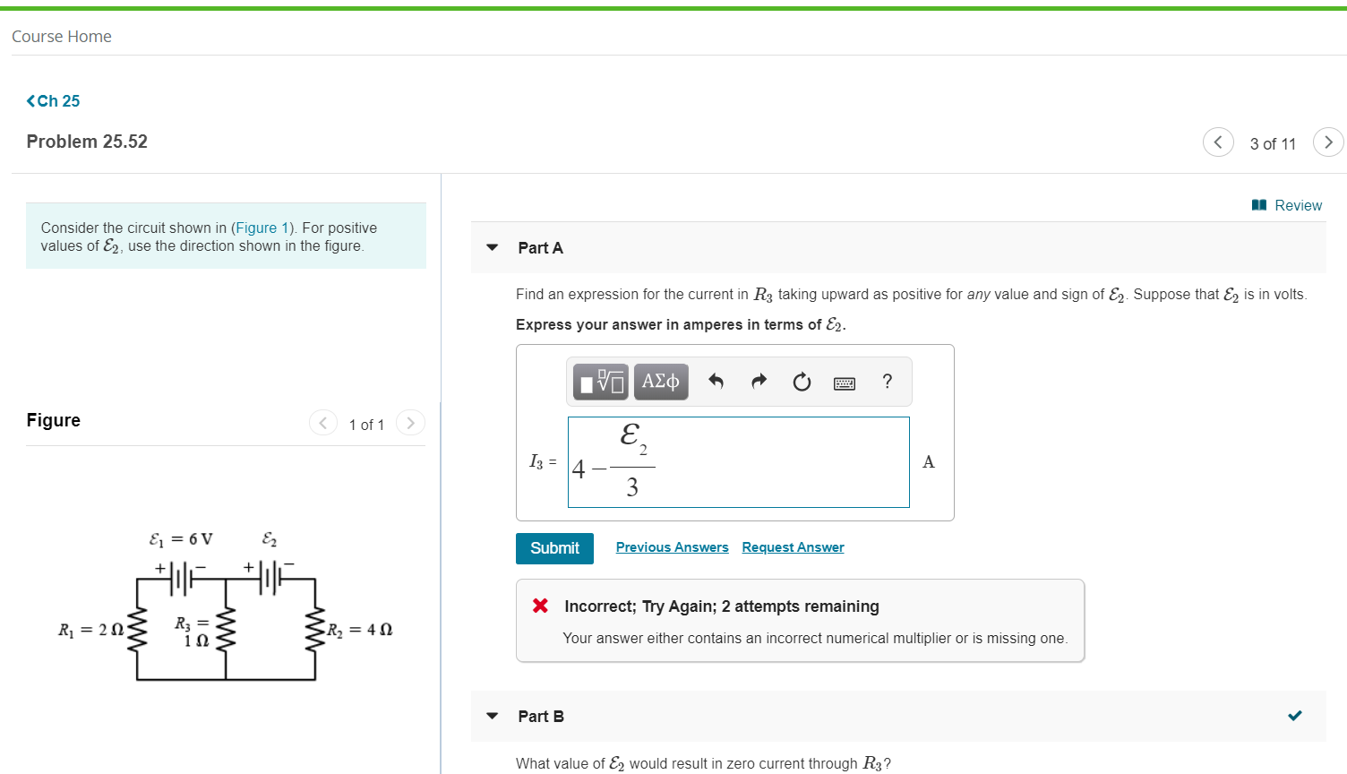 Solved Course Home Review Consider the circuit shown in | Chegg.com