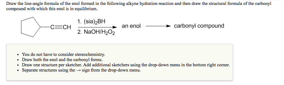 Solved Draw the line-angle formula of the enol formed in the | Chegg.com