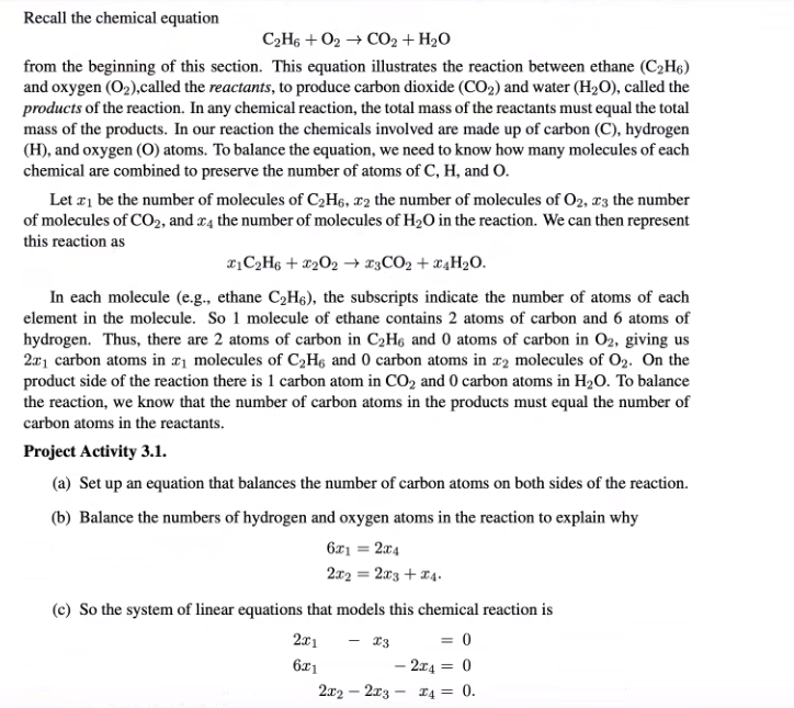 Solved Recall the chemical equation C2H6 + O2 + CO2 + H20 | Chegg.com