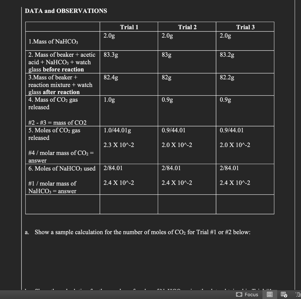 CHEM 121 Stoichiometry and Analysis of an Antacid