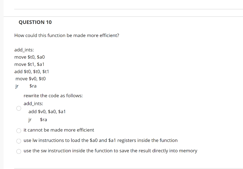 Solved QUESTION 1 Which statement about the following code | Chegg.com