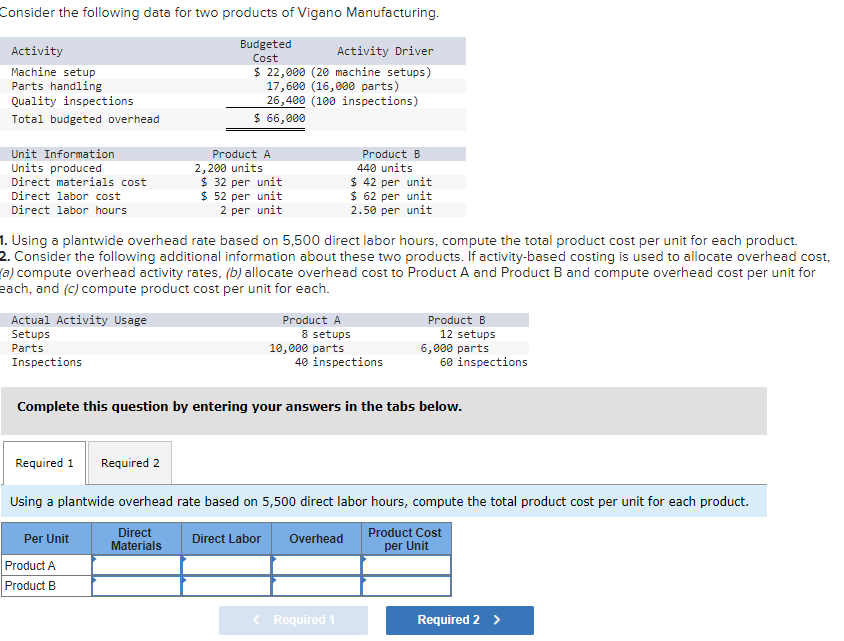 Solved Consider the following data for two products of | Chegg.com