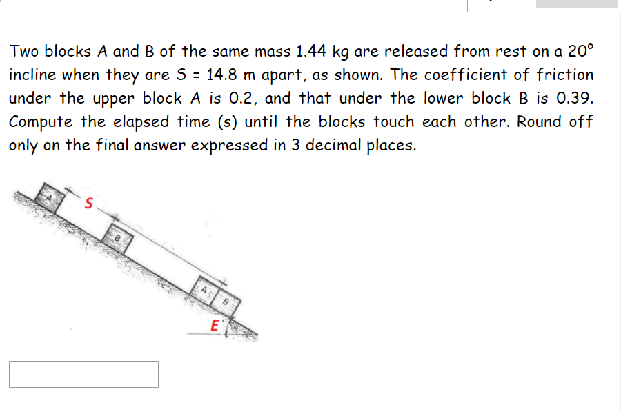 Solved Two Blocks A And B Of The Same Mass 1.44 Kg Are | Chegg.com