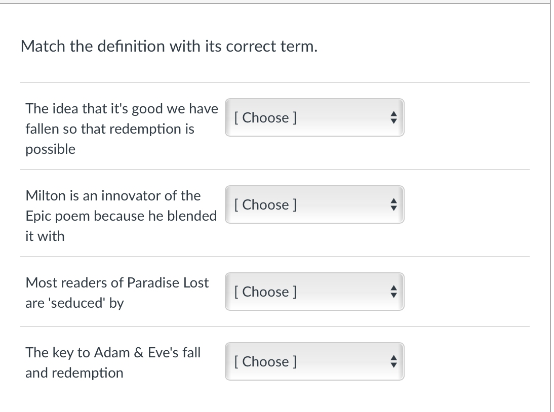 Solved Match the definition with its correct term. The idea