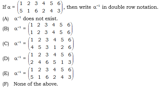 Solved (C) 1 2 3 4 5 6 If a = then write a in double row | Chegg.com
