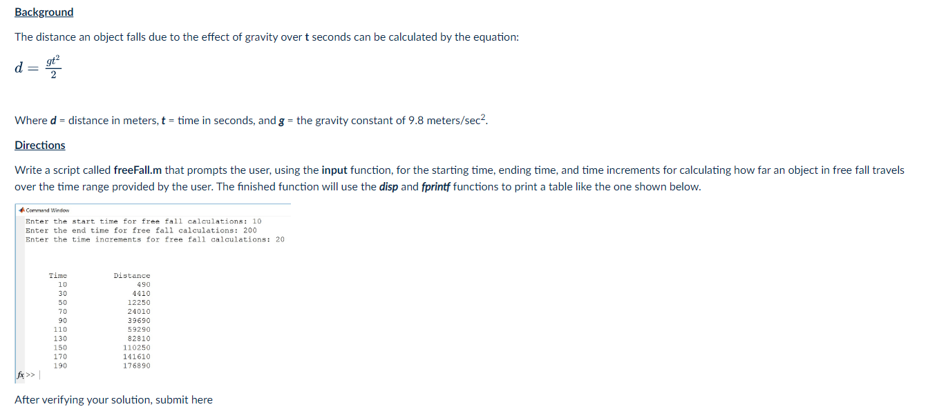 Solved Background The distance an object falls due to the Chegg