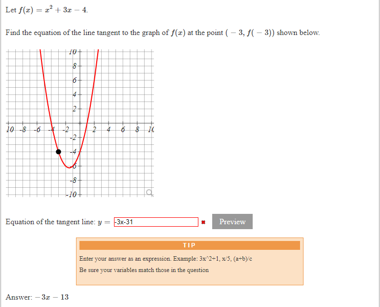 31x13 Math Answer Solved I think the answer is -3x-31 but the computer | Chegg.com