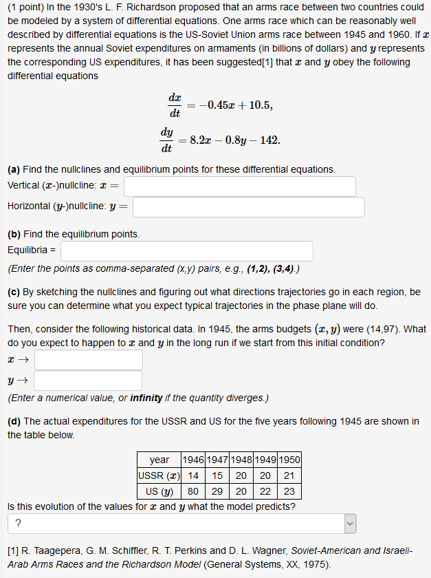 Solved 1 Point In The 1930 S L F Richardson Proposed Chegg Com