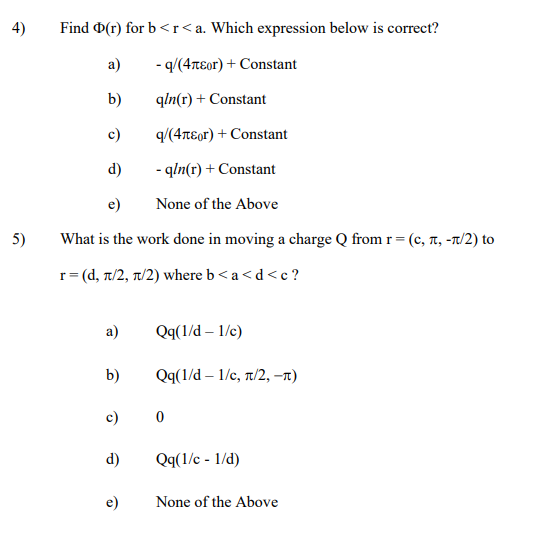 Solved I A Hollow Sphere Of Radius B Has A Surface Cha Chegg Com