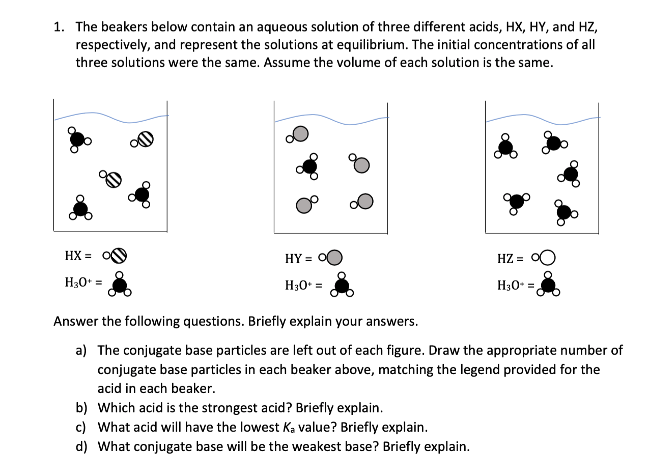 Solved 1 The Beakers Below Contain An Aqueous Solution Of