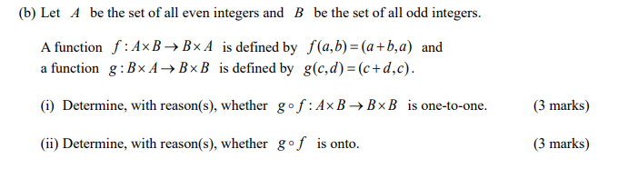 Solved B Let A Be The Set Of All Even Integers And B Be