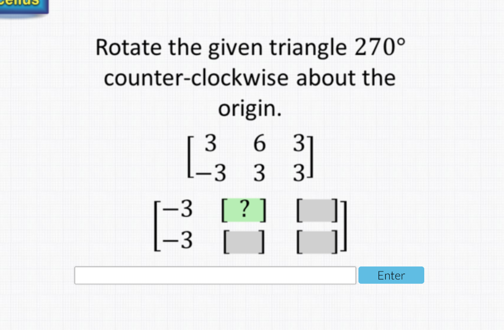 How to rotate a triangle 270 degrees counterclockwise