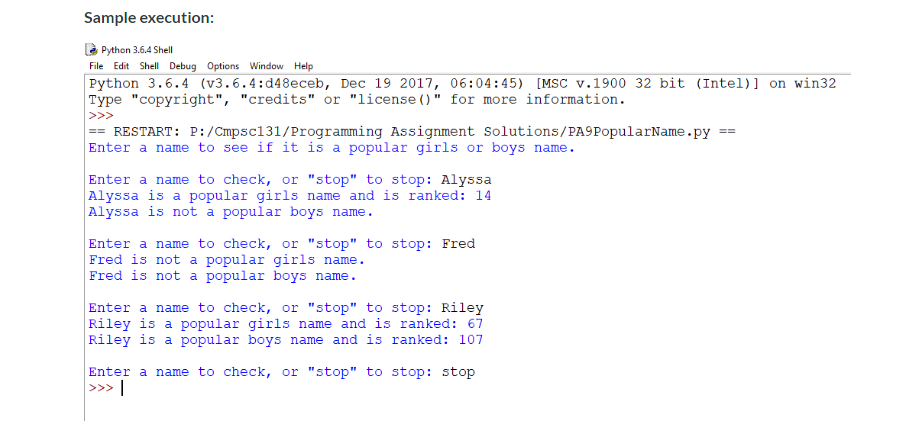 Solved Popular Names This program will use two files: | Chegg.com