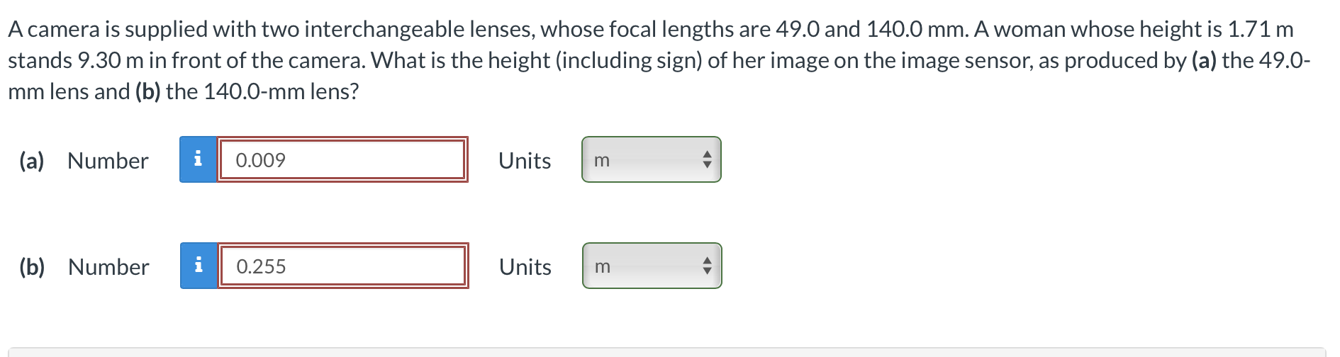 Solved A camera is supplied with two interchangeable lenses, | Chegg.com