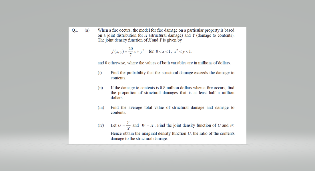 Solved Q1. (a) When A Fire Occurs, The Model For Fire Damage | Chegg.com