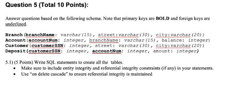 Solved Question 5 (Total 10 Points): Answer questions based | Chegg.com