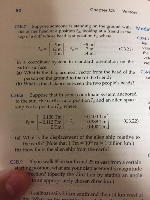 Solved 50 Chapter C3 Vectors C3B.7 Suppose someone is | Chegg.com