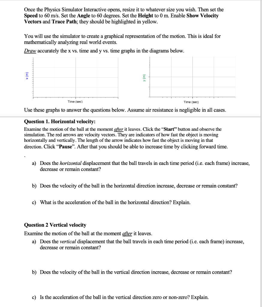 Solved Once the Physics Simulator Interactive opens, resize | Chegg.com