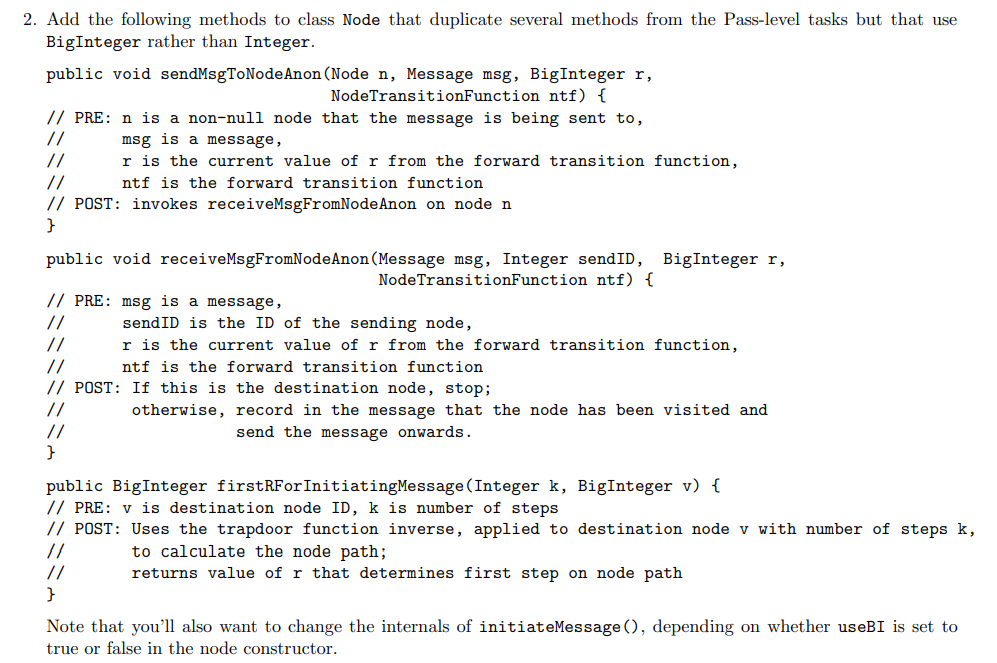 Solved 2. Add the following methods to class Node that | Chegg.com