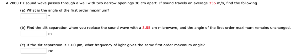 Solved A 2000 Hz sound wave passes through a wall with two | Chegg.com