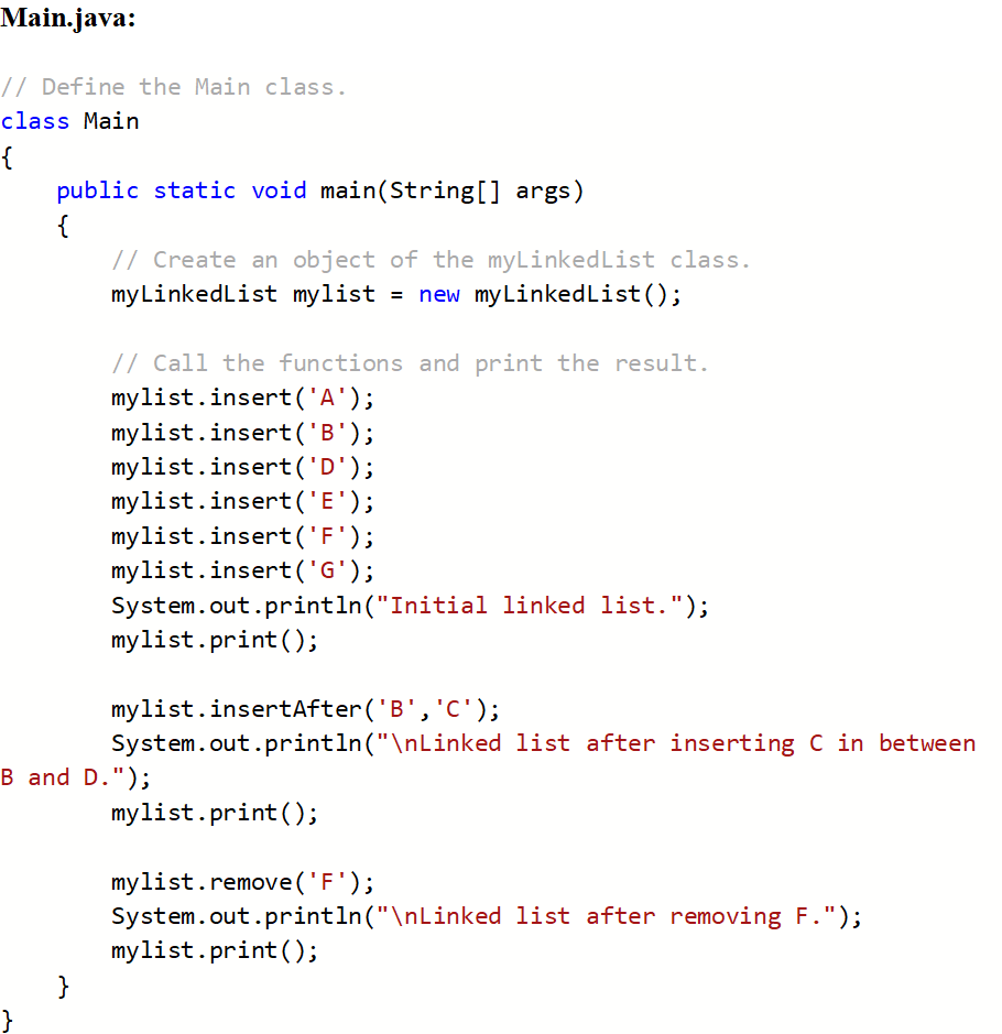 (Solved) - : Write A Java Class MyLinkedList To Simulate A Singly ...
