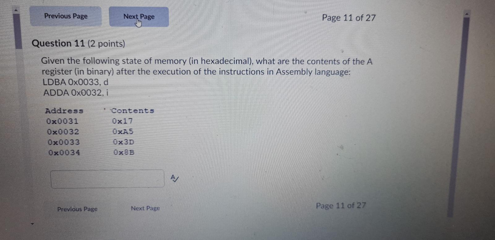 Solved Previous Page Next Page Page 11 of 27 Question 11 (2 | Chegg.com