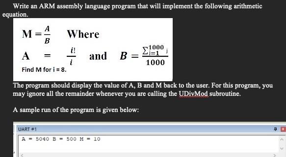 write a ARM assembly language program | Chegg.com