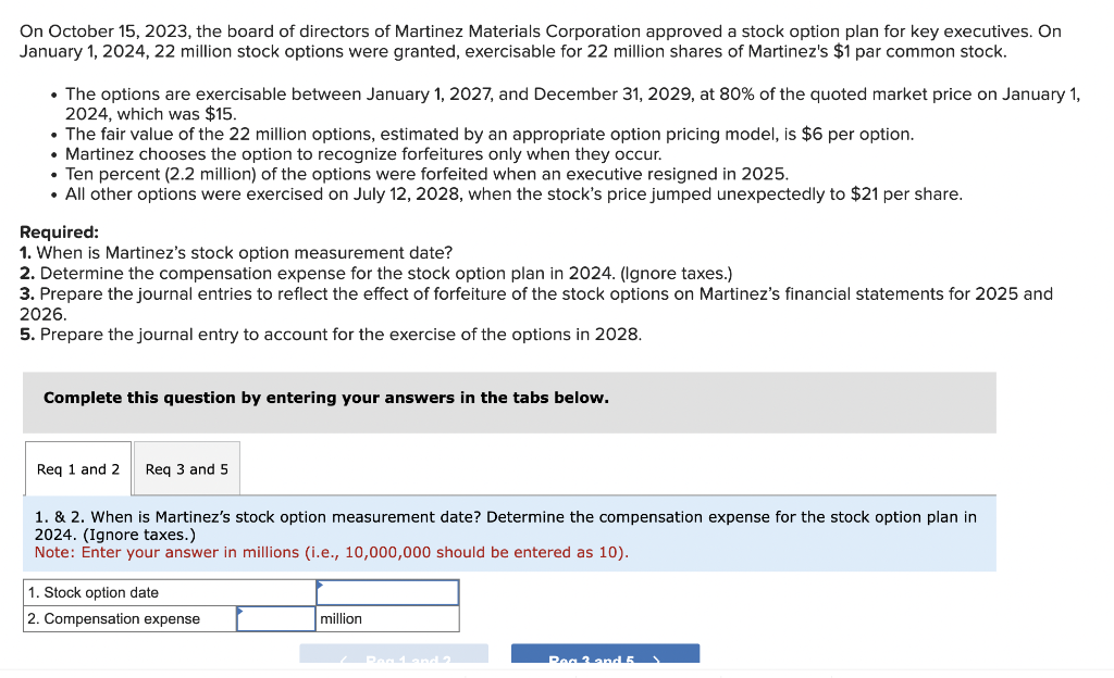 Solved On October 15, 2023, the board of directors of