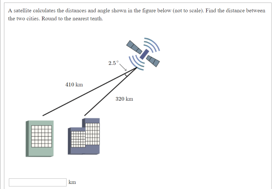 Solved A satellite calculates the distances and angle shown