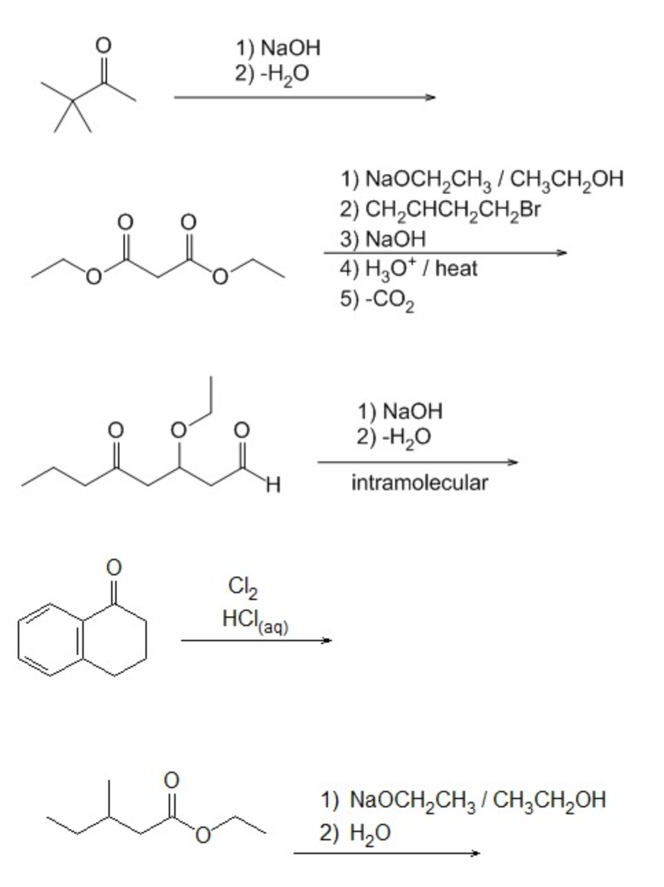 Naoch Solved 1) NaOH 2) -H2O viia 1) NaOCH,CH3 / CH2CH2OH 2) | Chegg.com