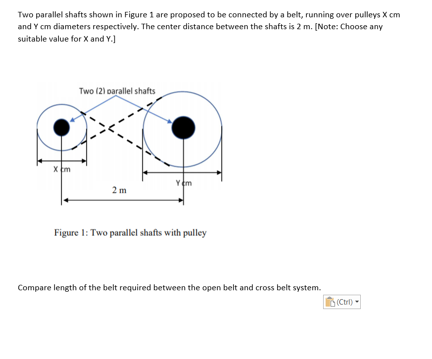 Solved Two parallel shafts shown in Figure 1 are proposed to