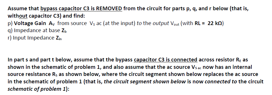Solved 1) Given the following circuit schematic of a | Chegg.com