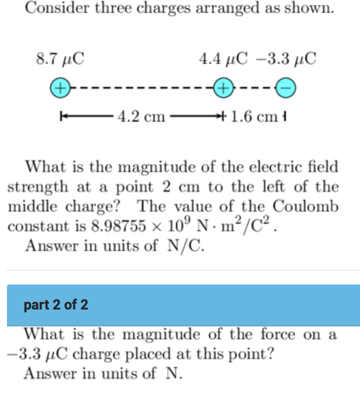 Solved What is the magnitude of the electric field strength | Chegg.com