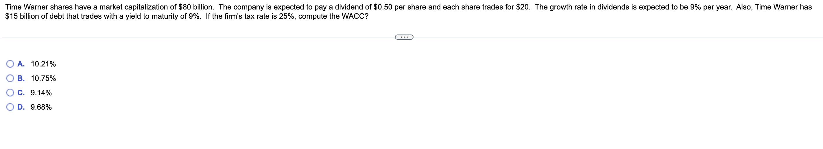 Solved Time Warner shares have a market capitalization of