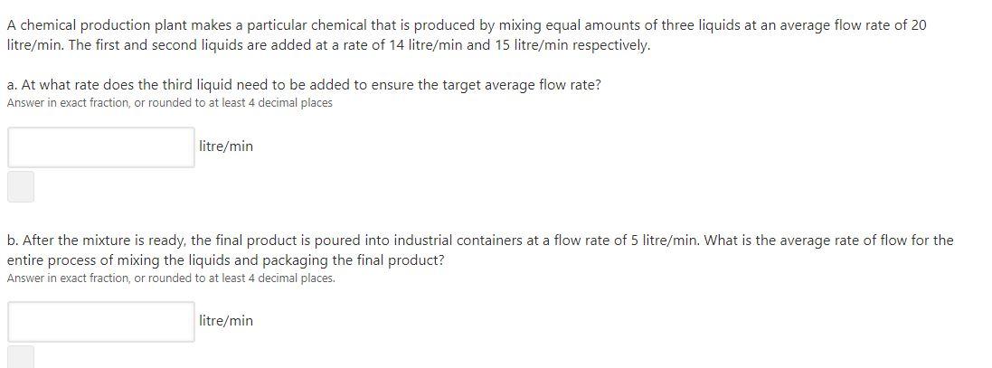 Solved A chemical production plant makes a particular | Chegg.com